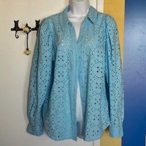 Baby Blue Laced Blouse